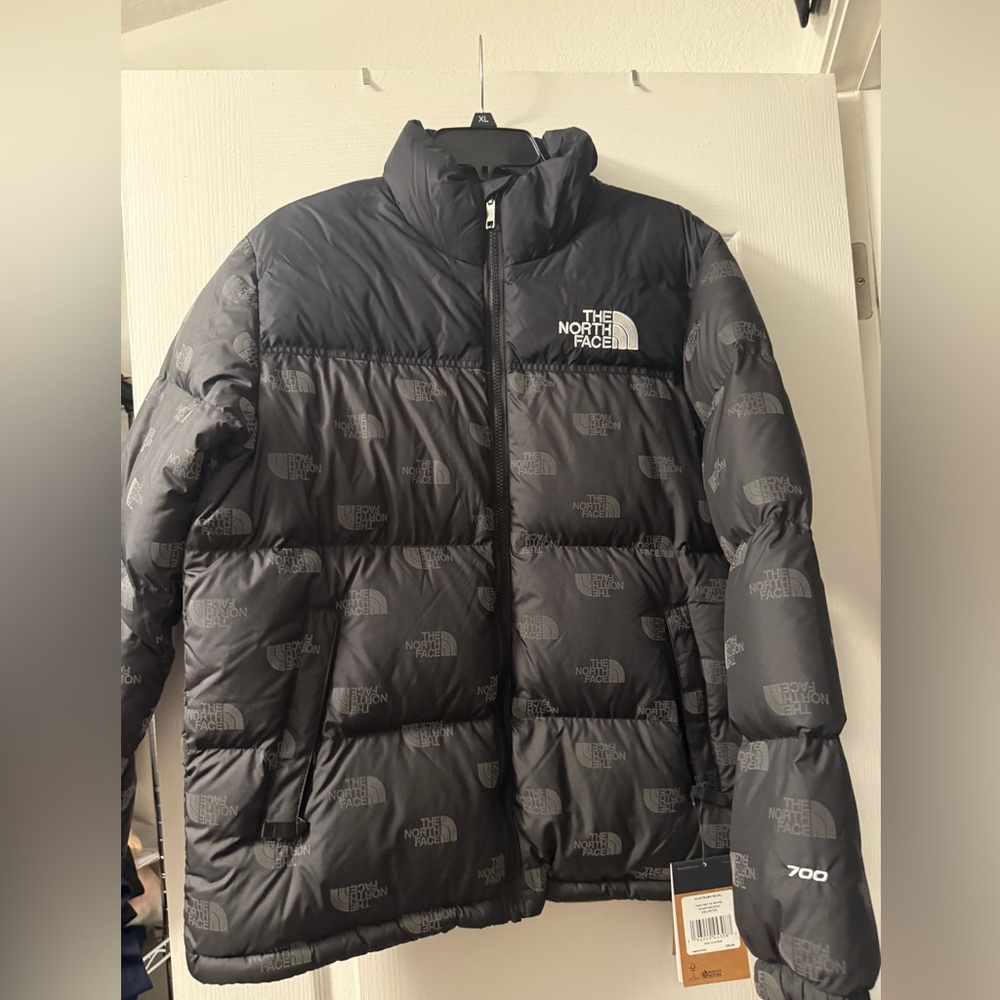 The North Face Kids Puffer Jacket - Black and Gray Pattern